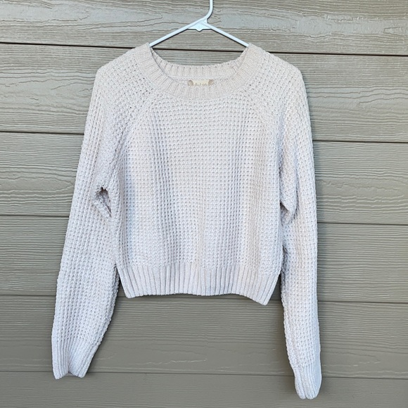 Altar'd State Sweaters - Altar’d State Beige Waffle Knit Sweater